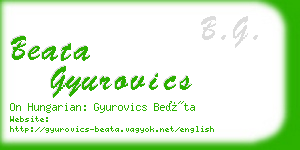 beata gyurovics business card